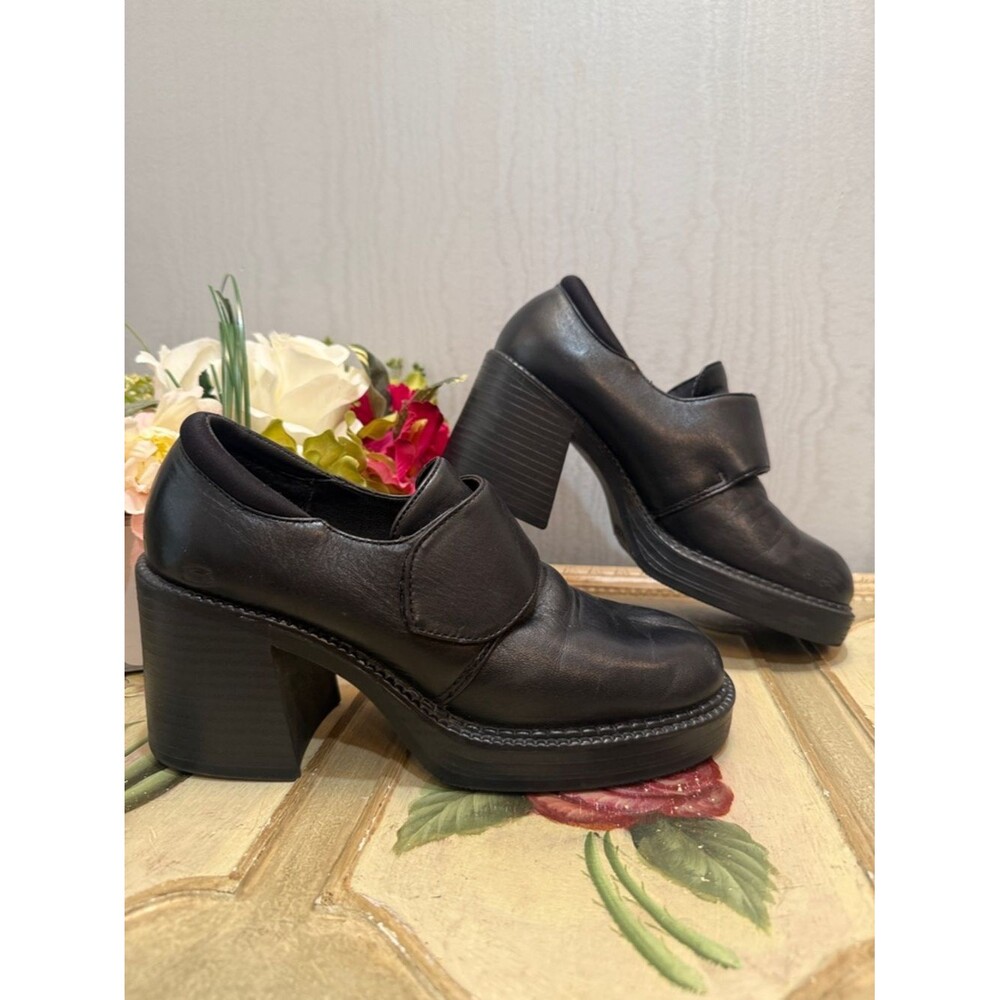 Skechers Chunky Platform Loafers SN2051 Y2K Goth Grunge Black Sz 7